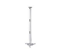 Manhattan 424820 Support Plafond Projecteur Argenté Aluminium, Charge 10kg, 320x1080x320mm, Fixation Plafond, Pivot 360°, Inclinaison Précise