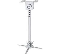 Manhattan 424851 Support plafond pour projecteur inclinable, rotatif Distance sol/plafond (max.): 77 cm argent