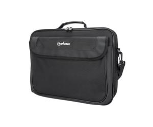 Manhattan 439947 Sac Messenger Noir pour Ordinateur Portable jusqu'à 15.6" - Polyester/Polyéthylène - 400x320x70mm - Poche Avant/Latérale