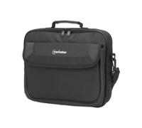 Manhattan 439985 Malette 14.1" (35.8cm) Noir, Polyester & EPE, Poche Avant, Sangle Épaule, 352x294x62mm, Compatible Ultrabooks & Surface 2-in-1