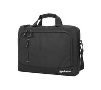 Manhattan 440363 Sac Messenger Noir pour ordinateur portable jusqu'à 14.1" (35.8cm), Polyester, bandoulière amovible, poche avant, 420x300x52mm, 332g