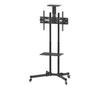 Manhattan 461238 Support TV Universel sur roulettes pour écran de 37" à 70" jusqu'à 50 kg (Support pour caméra et Tablette AV Amovible) Noir