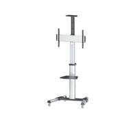 Manhattan 461245 Support Sol pour Écran Plat 37"-70" (94-177.8cm) VESA 200x200-600x400mm, Charge 50kg, Inclinaison -12°/+5°, Noir/Argent