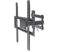 Manhattan 461320 Support Mural inclinable et pivotant pour écran Plat et incurvé de 32" à 55" jusqu'à 35 kg Structure en Acier Robuste Noir