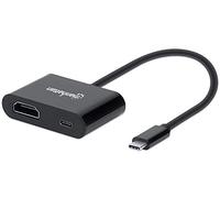 Manhattan Adaptateur USB-C vers USB-A Câble USB-C vers USB-C et HDMI. 19.5 cm, 4K (Box) Noir