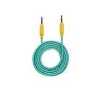 Manhattan Audio Lame (Tresse) câble stéréo de 3,5 mm (mâle) - (mâle) Bleu Sarcelle/Jaune 1.8 m (1,8 m.) 394086 Câble Audio