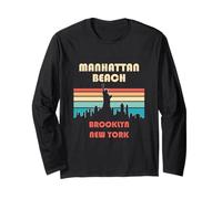 Manhattan Beach Brooklyn New York Rétro Vintage Manche Longue