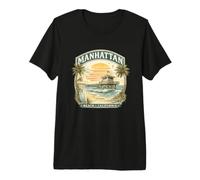 Manhattan Beach CA Design Minimaliste côtier Californie T-Shirt Haut de Gamme