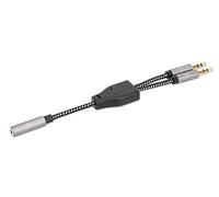 Manhattan Câble Adaptateur Casque avec répartiteur Audio auxiliaire Y 15 cm