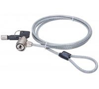 Manhattan Câble antivol pour ordinateur portable (Kensington) avec 2 clés, compatible avec encoche Kensington standard, câble de 1,5 m, acier avec gaine PVC transparente, garantie à vie