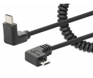 Manhattan Câble spirale USB-C vers micro USB Noir 1 m