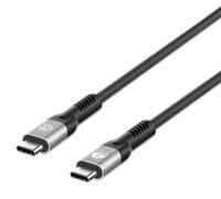 Manhattan Câble Thunderbolt™ Fiche mâle Thunderbolt® (USB-C™) 1.00 m noir connecteur utilisable des deux cotés, blindage double