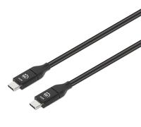 Manhattan USB-C to USB-C Cable, 1m, Male to Male, Black, 10 Gbps (USB 3.2 Gen2 aka USB 3.1), 3A (fast charging), SuperSpeed+ USB, Lifetime Warranty, Polybag - Câble USB - 24 pin USB-C (M) pour 24...