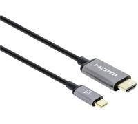 Manhattan Câble USB HDMI 2.0 Fiche mâle HDMI-A, USB-C® mâle 2.00 m noir 153607