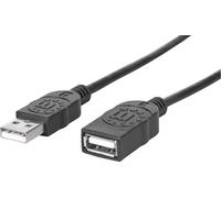 Manhattan Câble USB USB 2.0 USB-A mâle, USB-A femelle 1.00 m noir feuille de blindage, certifié UL,