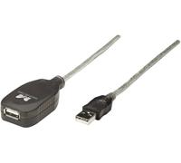 Manhattan Câble USB USB 2.0 USB-A mâle, USB-A femelle 5.00 m transparent 519779