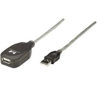 Manhattan Câble USB USB 2.0 USB-A mâle, USB-A femelle 5.00 m transparent 519779