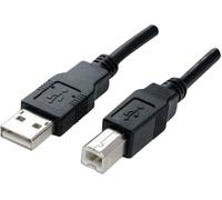 Manhattan Câble USB USB 2.0 USB-A mâle, USB-B mâle 3.00 m noir contacts dorés, certifié UL 333382-CG