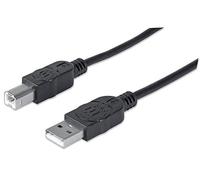 Manhattan Câble USB USB 2.0 USB-A mâle, USB-B mâle 3.00 m Noir Contacts dorés, certifié UL 333382-CG