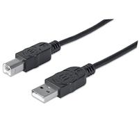 Manhattan Câble USB USB 2.0 USB-A mâle, USB-B mâle 3.00 m Noir Contacts dorés, certifié UL 333382-CG