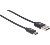 Manhattan Câble USB USB 2.0 USB-A mâle, USB-C mâle 3.00 m Noir 354936
