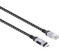 Manhattan Câble USB USB 3.2 Gen1 Connecteur RJ45, USB-C® mâle 200 cm noir,argent feuille de blindage, gaine textile 394826