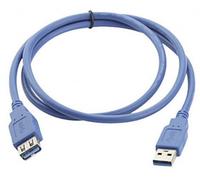Manhattan Câble USB USB 3.2 Gen1 (USB 3.0) USB-A mâle, USB-A femelle 2.00 m bleu contacts dorés, certifié UL 322379-CG