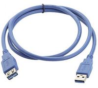 Manhattan Câble USB USB 3.2 Gen1 USB-A mâle, USB-A femelle 2.00 m bleu contacts dorés, certifié UL 322379-CG