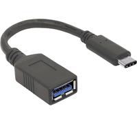 Manhattan Câble USB USB 3.2 Gen1 USB-C® mâle, USB-A femelle 0.15 m noir connecteur utilisable des deux cotés 355285