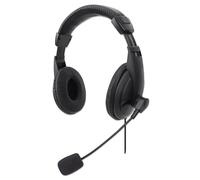 Manhattan Casque Audio stéréo USB avec Port USB-A, Noir