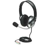 Manhattan 175555 Casque Audio Binaural Bandeau Noir - Casques Audio (PC/Jeux, Binaural, Bandeau, Noir, Rotatif, avec Fil)