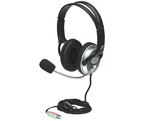 Manhattan Classic Stereo Headset, Black 2.3m, 175555 (2.3m)