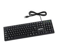 Manhattan Clavier d'ordinateur filaire - Clavier basique noir - avec câble USB-A de 1,4 m, 104 touches, supports pliables - Compatible avec Windows, PC, ordinateur portable - 179324