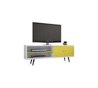 Manhattan Comfort 201AMC64 Liberty 62.99 Meuble TV en Bois, Blanc/Jaune, Taille M