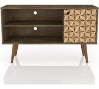 Manhattan Comfort Liberty Mid-Century Modern Tv Stand, White/3D