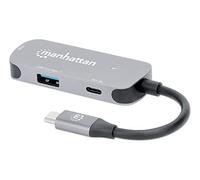 Manhattan Convertisseur d'accueil USB-C vers HDMI 3 en 1 avec Alimentation électrique