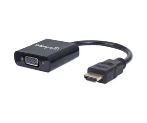 Manhattan, Convertitore Video HDMI a VGA, 0.3 m, Nero