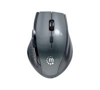 Manhattan Curve - Souris - droitiers et gauchers - optique - 5 boutons - sans fil - 2.4 GHz - récepteur sans fil USB - gris, noir
