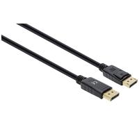 Manhattan DisplayPort 1.4 Cable, 8K@60hz, 3m, PVC Cable, Male to Male, With Latches, Fully Shielded, Black, Lifetime Warranty, Polybag - Câble DisplayPort - DisplayPort (M) pour DisplayPort (M) - Disp