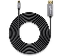 Manhattan DisplayPort / USB-C® Câble de raccordement Fiche mâle DisplayPort, USB-C® mâle 3.00 m gris, noir 354851 blindage triple, contacts dorés Câble