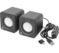 Manhattan Enceintes PC USB noir, argent