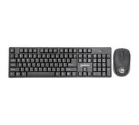 Manhattan Ensemble Clavier et Souris sans Fil - Ensemble Clavier et Souris sans Fil USB Pleine Taille avec dongle 2,4 GHz pour PC, Ordinateur Portable, Compatible avec Windows et Mac - Noir 178990