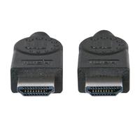 Manhattan HDMI Cable, 4K@30Hz (High Speed), 1m, Male to Male, Black, Ultra HD 4k x 2k, Fully Shielded, Gold Plated Contacts, Lifetime Warranty, Polybag - Câble HDMI - HDMI mâle pour HDMI mâle - 1 m - 