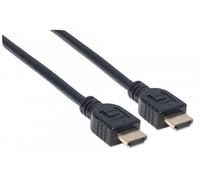 Manhattan HDMI Cable with Ethernet (CL3 rated, suitable for In-Wall use), 4K@60Hz (Premium High Speed), 1m, Male to Male, Black, Ultra HD 4k x 2k, In-Wall rated, Fully Shielded, Gold Plated...