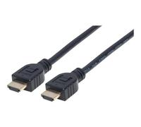 Manhattan HDMI Cable with Ethernet (CL3 rated, suitable for In-Wall use), 4K@60Hz (Premium High Speed), 3m, Male to Male, Black, Ultra HD 4k x 2k, In-Wall rated, Fully Shielded, Gold Plated...