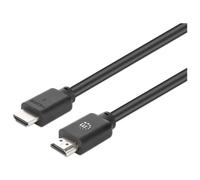 Manhattan - High speed - câble HDMI avec Ethernet - HDMI mâle pour HDMI mâle - 10 m - double blindage - noir - moulé, support pour 4K60Hz (3840 x 2160), support 1 440 p (UWQHD) 144 Hz, support 1080 p 