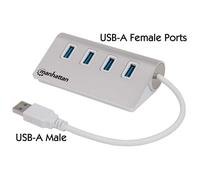 MANHATTAN Hub 4-Port 4xUSB3.0 Alu Strom: USB