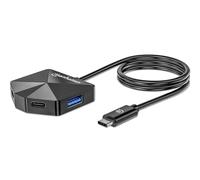 Manhattan Hub USB 181150 – 4 ports (2x USB-C, 2x USB-A) USB 3.0 5 Gbit/s fiche mâle USB-C noir