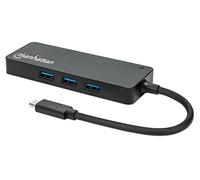 Manhattan Hub USB-C&Trade 3.2 Gen 1 a 3 Porte Con lettore scheda Nero