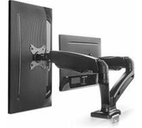 Manhattan - Kit de montage (bras articulé) - ressort à gaz - pour 2 écrans LCD - aluminium - noir - Taille d'écran : 17"-32" - montrable sur bureau, compteur